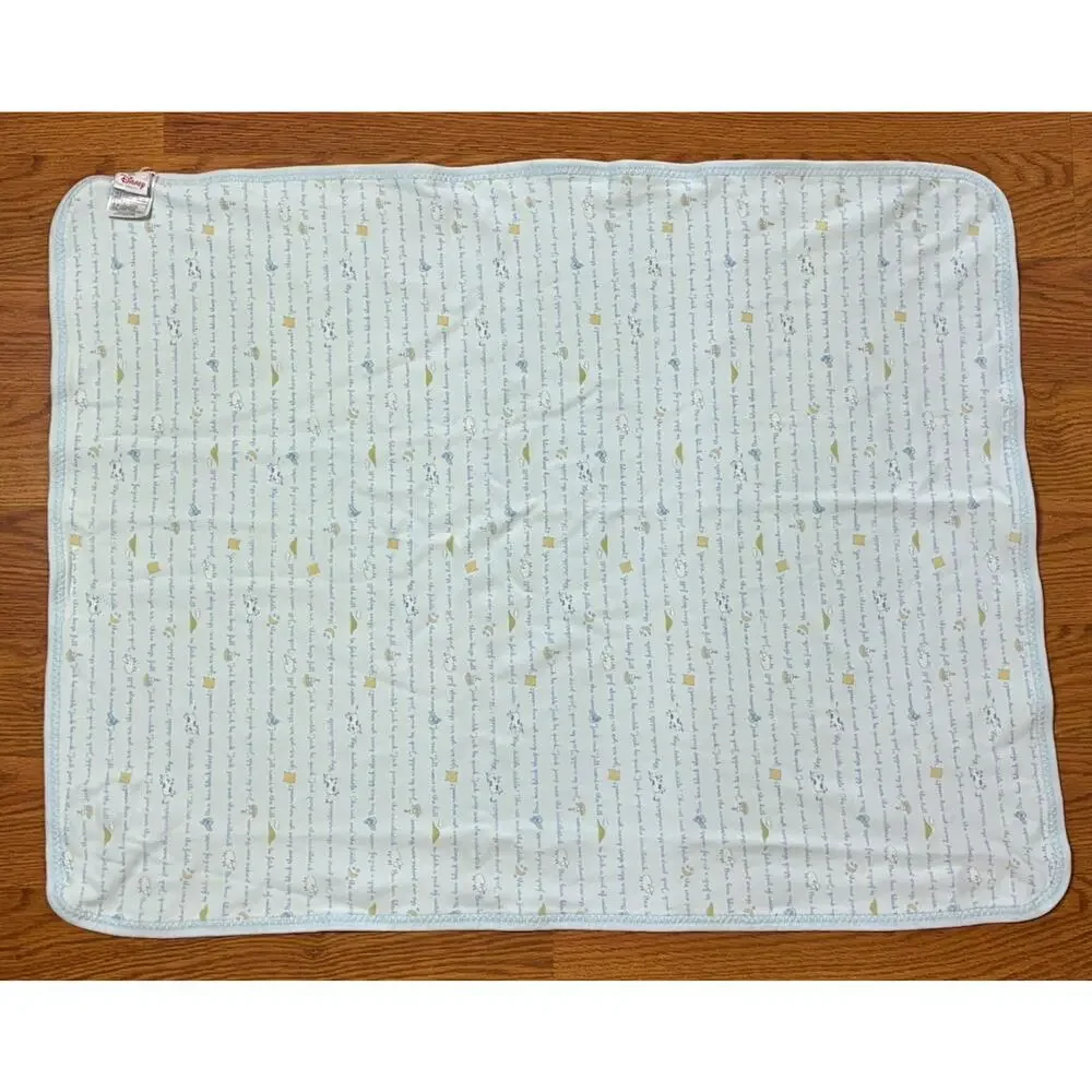 Vintage Disney Store Mickey Mouse Baby Blanket Blue Jack Candlestick Cotton